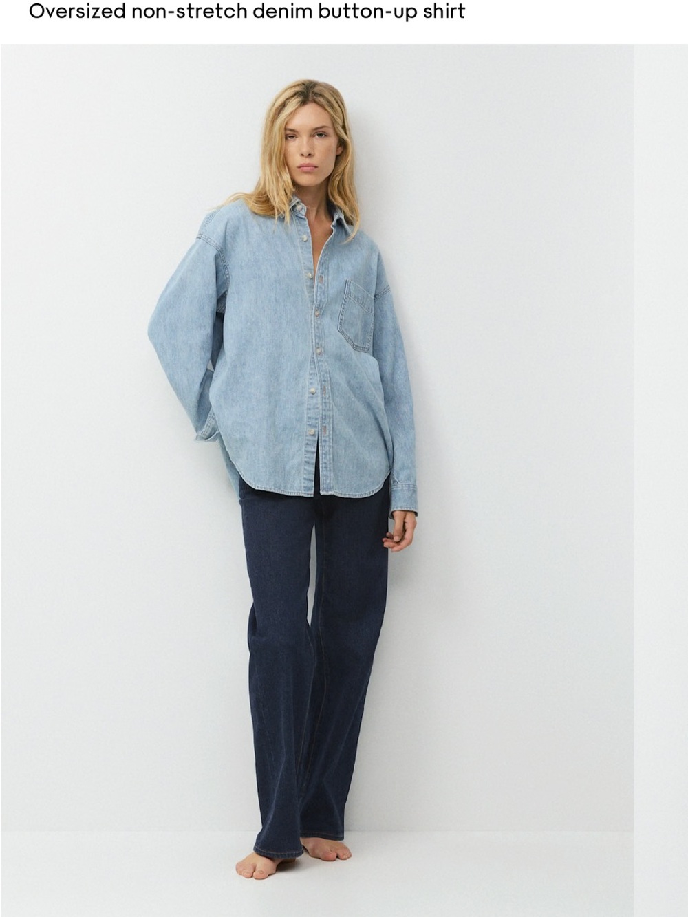 JACKSON Light Blue Oversized Denim Button-Down Shirt